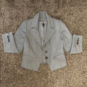 WHITE HOUSE‎ BLACK MARKET Gray Double Button Luxe Blazer 4